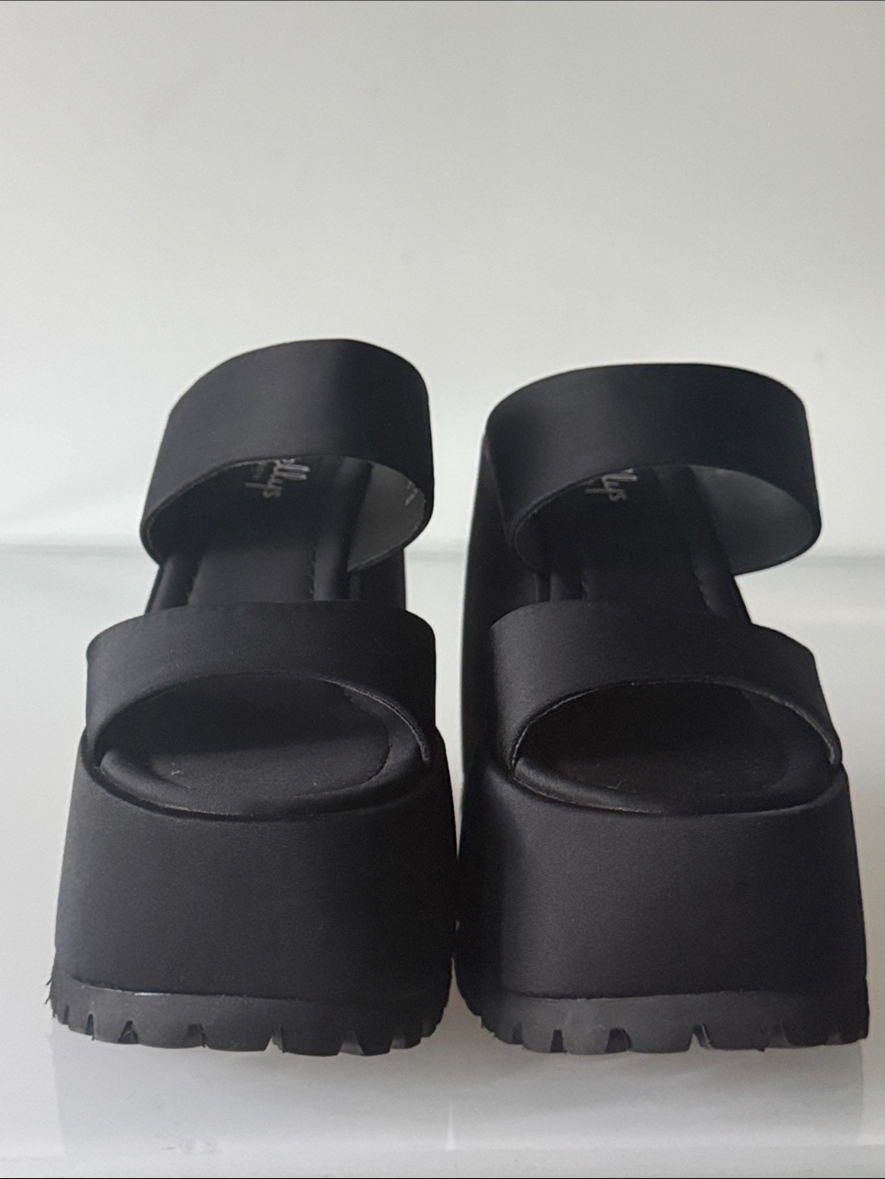 Dolls Kill Shellys London Gabriella Platform Wedge Mules Black Size 6 (EU 37) - Picture 10 of 14
